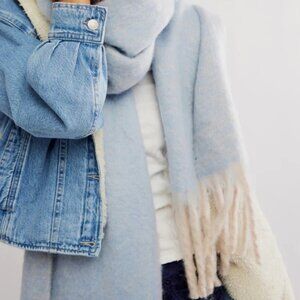 Free People Winter Chill Baby Blue Blanket Scarf